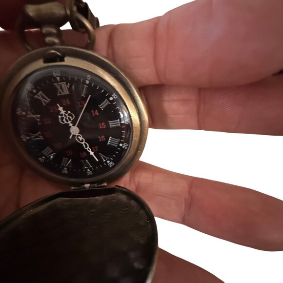 My Little Pony Engraved Pocket Watch With Chain Antique Style Vintage Look Quart - Picture 4 of 4